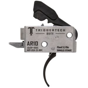 TriggerTech Duty Curved Trigger, Black Stainless Steel Single-Stage 3.50 lbs Draw Weight Fits AR-10 - AHTSDB33NNC