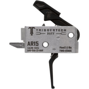 TriggerTech Duty Flat Trigger, Stainless Steel Two-Stage 3.50 lbs Draw Weight Fits AR-15 - AH0TDB33NNF