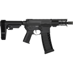 CMMG Banshee MK4 Tactical Pistol, 5" Satin Black Cerakote Medium Taper Threaded Barrel EML 4" M-LOK Handguard Black Armor Cerakote Aluminum Picatinny Rail Receiver Black Polymer 6 Position Stock CMMG Zeroed Grip 30+1rd 9mm Luger - 94AD90F-AB