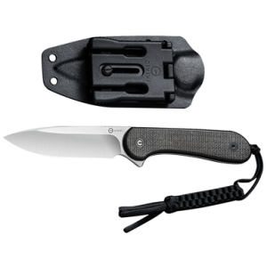 Civivi Knives Elementum Knife, 3.98" Fixed Plain Satin D2 Steel Blade 4.50" Dark Green Micarta Handle - C2105B