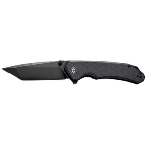 Civivi Knives Brazen Knife, 3.46" Folding Tanto Black Stonewashed D2 Steel Blade Black Textured G10 Handle - C2023C