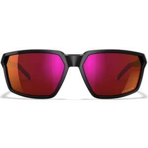 Wiley X Sierra Sunglasses, Red Mirror Lens Polycarbonate Gloss Black Frame Medium/Large - AC6SRA06