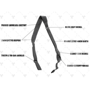 Strike Industries S3 Sling LITE, 1" W Black Padded - S3SLINGLITEBK