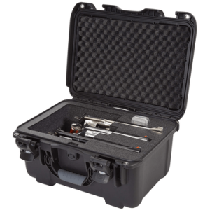 Nanuk 918 3 Up Revolver Case, Black Polymer w/ Foam Padding & Latches 14.90" L x 9.80" W x 8.60" H Interior Dimensions Dustproof / Impact Resistant / Shockproof / Waterproof - 918REV01