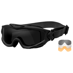 Wiley X Spear Goggles, Smoke Gray/Clear/Light Rust Lens Matte Black Frame Scratch-Resistant 100% UV Rating - SP293B