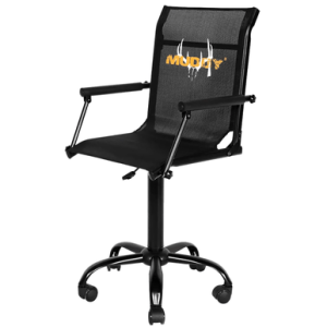 Muddy Swivel Roller Chair, Black Flex-Tek/Steel 19"-24" Height 300 lbs Capacity - MUDRSC