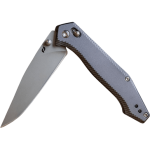 Schrade Folding Knife, 3.40" Drop Point Plain Stainless Steel Blade Black Aluminum Handle - 1215384