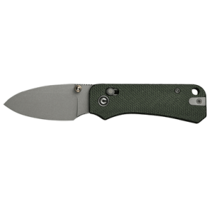 Civivi Knives Baby Banter 2 Knife, 2.34" Folding Drop Point Plain Gray Stonewashed Nitro-V Steel Blade Green Textured Canvas Micarta Handle - C23074-3