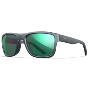 Wiley X Ovation Sunglasses, Green Mirror Lens Dark Gray Frame 100% UV Rating - AC6OVN17