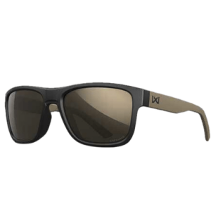 Wiley X Ovation Sunglasses, Tungsten Mirror Lens Polycarbonate Matte Black w/ Tan Frame Shatter Proof 100% UV Rating - AC6OVN14