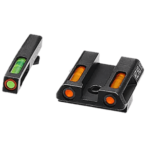 HiViz LiteWave H3 Fiber-Optic Sight Set, Black Steel Green Tritium/Orange Outline w/Litepipes Orange Fits Glock 42/ 43/ 43X/ 48 - GLN621