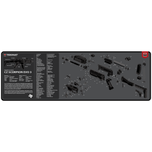TekMat CZ Scorpion EVO 3 Cleaning Mat, Black/Gray Rubber 12"x36" CZ Scorpion EVO 3 Parts Diagram Against Chipping / Scratching Oil / Water Resistant - TEKR36CZSCORPION