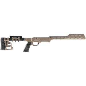 Mdt Sporting Goods Inc The Tactical LSS Gen3 Chassis System, FDE Adjustable Soft Rubber Buttpad/ SCS Buttstock/ Compatible w/ AR-15 Style Grips/ Adjustable Cheek Rest Integrated Barricade Stop Fits Savage Long Action - 114913FDE
