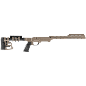 Mdt Sporting Goods Inc The Tactical LSS Gen3 Chassis System, FDE Adjustable Soft Rubber Buttpad/ SCS Buttstock/ Compatible w/ AR-15 Style Grips/ Adjustable Cheek Rest Integrated Barricade Stop Fits Tikka T3/T3x Short Action - 114639FDE