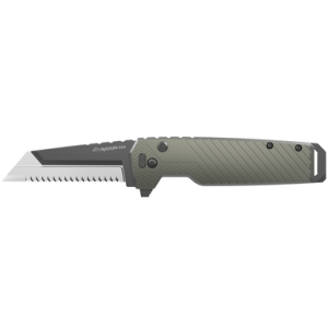 Outdoor Edge Razor XD4 Knife, 3'' Replaceable Blade Japanese 420J2 Steel Blade Green Anodized Aluminum Handle - XDS430AC