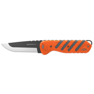Outdoor Edge Razor HTX Knife, 3.5'' Replaceable Blade Fixed Ruberized Aluminum Handle - HTX35B6C