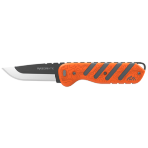 Outdoor Edge Razor HTX Knife, 3'' Replaceable Blade Fixed Gray ABS w/ Soft Touch Orange TPR Handle - HTX30B6C
