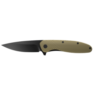 Outdoor Edge Viddux EDC Knife, 3.15'' Black-Oxide-Coated 4Cr14MoV Drop-point Steel Blade Folding Glass-Filled Nylon Handle Pocket Clip - VD1C