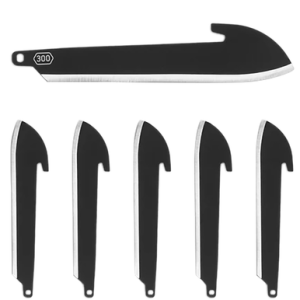 Outdoor Edge RazorSafe Replacement Blades, 3" Sheepsfoot Black-Oxide Coated Japanese 420J2 Stainless Steel 6 Pack - RRSF30K6C