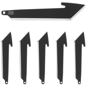 Outdoor Edge Replacement Blades, 3" Tanto Black-Oxide Coated Japanese 420J2 Stainless Steel 6 Pack - RRT30K6C