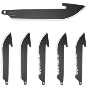 Outdoor Edge Replaceable Combo Blade, 2.5'' Carry Drop Point Blade Japanese 420J2 Stainless Steel 6 Pack - RRC25K6C