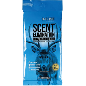 Code Blue Scent Elimination Dryer Sheets, Unscented 24 Sheets - OA1319