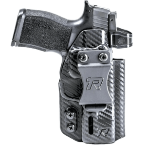 Rounded Gear Druid IWB/OWB Holster, Black Carbon Fiber Kydex Ambidextrous Fits Glock 43/48 - RGDRUIDGLK4348CFAMBI