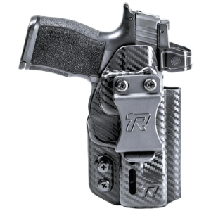 Rounded Gear Druid IWB/OWB Holster, Black Carbon Fiber Kydex Ambidextrous Fits Sig P320 - RGDRUIDSIGP320CFAMBI