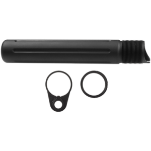 Primary Weapons Buffer Tube/ Ratchet Lock Castle Nut & End Plate Set, Black Anodized 7075 T-6 Aluminum - EBT-RLCN-KIT-P