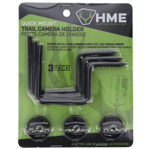 HME Camera Mount Quick Mount - 3 pack, Black Compatible w/ 1 / 4x20 Insert On The Bottom - QMCH-3