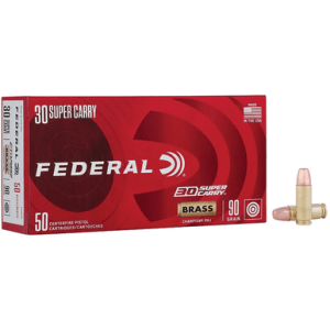 Federal Champion Training Ammo, 90gr Full Metal Jacket 50 Per Box/20 Case 30SuperCarry - C3090A