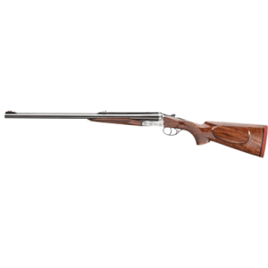 Rizzini USA Rhino Express Rifle, 23" Gloss Blued Steel Barrel Coin Anodized Silver Engraved Steel Receiver Oiled Turkish Walnut Fixed w/Pistol Grip Wood Stock Ambidextrous Full Size 2rd 470 Nitro Express - 810147022