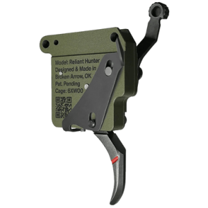 Rise Armament Reliant Trigger, Black/Green Curved 7075 Aluminum 2-5lbs Draw Weight Rem 700-Style - RA740BC