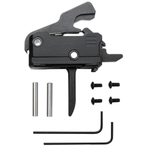 Rise Armament RA-140 Super Sporting Trigger, Black Hardcoat Anodized Flat Trigger Single-Stage 3.50 lbs Draw Weight Fits AR-Platform Right Hand - T017FBLK