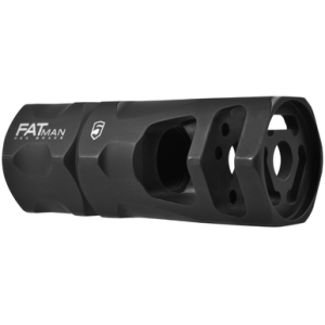 Phase 5 Weapon Systems FATman Hex Brake, Black Parkerized Steel with 1/2"-28 tpi Threads & 3" OAL for 223 Rem/ 5.56x45mm NATO AR-Platform - FATMAN556