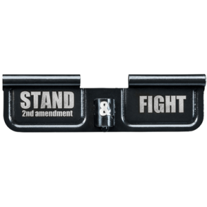Phase 5 Weapon Systems Ejection Port Door, Black Parkerized Steel 3.10" Engraved "Stand & Fight" AR-15 - EPCSTAND
