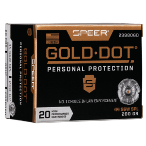 Speer Ammo Gold Dot Personal Protection 44 S&W Spl 200 gr Hollow Point (HP) 20 Box