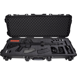 Nanuk 990 AR15 Case, Black Polymer w/ Foam Padding Lockable Latches & Wheels Dustproof / Impact Resistant / Shockproof / Waterproof - 990AR01