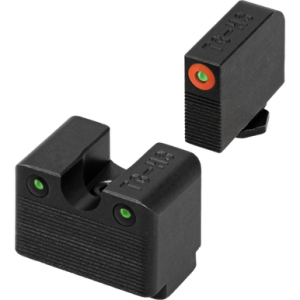 TruGlo Tritium Pro Black | Green Tritium Orange Outline Front Sight Green Tritium Rear Sight TG231G3MC
