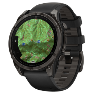 Garmin 0100290420 Fenix 8 GPS/Smart Features 32GB Memory Black/Pebble Gray Band AMOLED Display Lithium Ion