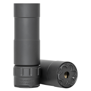 Rugged Suppressor Mustang 22 22 LR 1.06" D 1/2"-28 tpi 113dB At Ear Black High Temp Cerakote 7075-T6 Aluminum Baffles/Tube Titanium Mount - P5122
