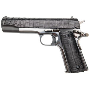 Cnc Firearms Colt Government Gator Sports South Exclusive 45 ACP 7+1 5" Stainless Match Grade Barrel, Black Alligator Leather CNCGATOR45