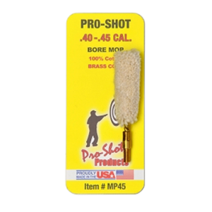Pro-Shot MP45 Bore Mop .40 - .45 Cal Pistol #8-32" Thread 100% Cotton