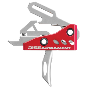 Rise Armament RA-535 High Performance Single-Stage Straight Trigger with 3.50 lbs Draw Weight & Silver/Red Hardcoat Anodized Finish for AR-Platform RA535APT
