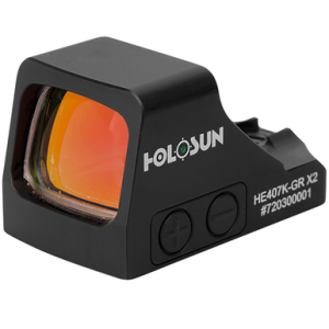 Holosun 407 Black Anodized, 0.58mm x 0.77mm, 6 MOA Green Dot Reticle - HE407KGRX2