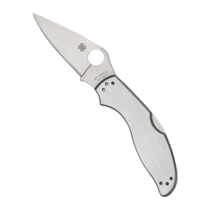 Spyderco C261P UpTern UpTern Plain Satin 8Cr13MoV SS Blade, Satin Stainless Steel Handle