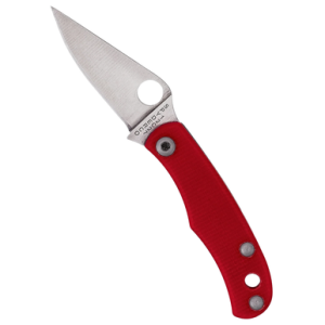 Spyderco C133GRDP Bug 1.27" Satin 12C27 Sandvik SS Blade, Red Textured G10 Handle