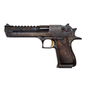 Magnum Research DE50CH Desert Eagle Mark XIX 50 AE 7+1, 6" Color Case Hardened Carbon Steel w/Picatinny Rail Barrel, Clear Cerakote Color Case Hardened Serrated Carbon Steel Slide & Frame w/Beavertail, Walnut w/Engraved Desert Eagle Logo Grip