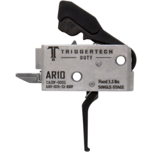 TriggerTech Duty Flat Trigger, Stainless Steel Single-Stage 3.50 lbs Draw Weight Fits AR-10 - AHTSDB33NNF