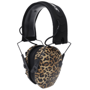Walker's Razor Slim Electronic Ear Muff, Leopard Print/Black Polymer 23 dB Over the Head - GWPRSEM-LEO